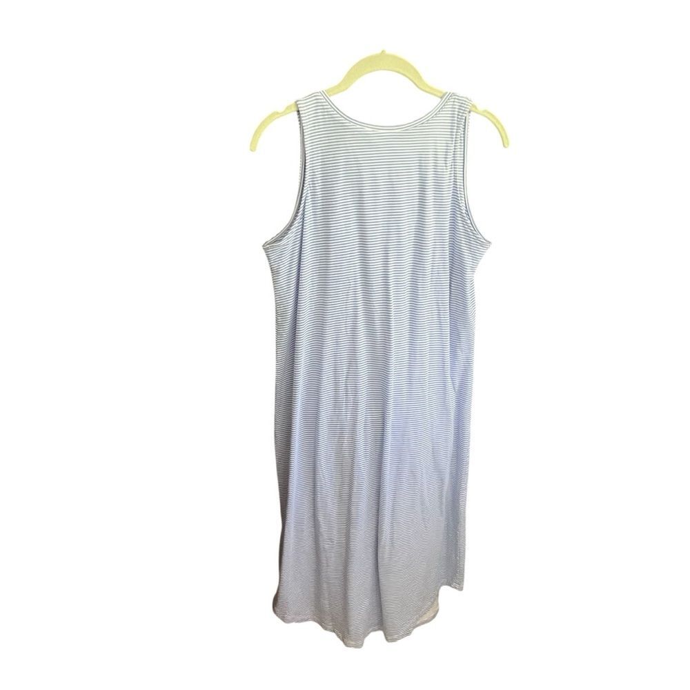 Lauren Ralph Lauren Sleeveless Blue/White Striped Nightgown Women's Size Medium - Picture 2 of 8